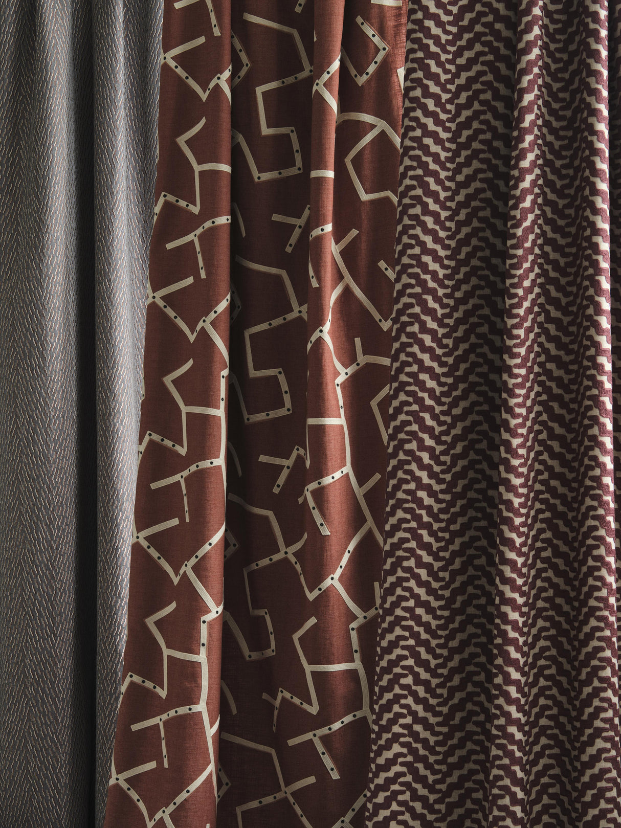 Harlequin Thicket Burgundy Fabric