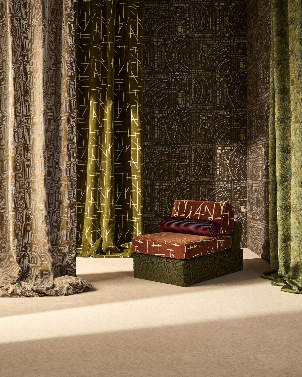Harlequin Dolmens Velvet Moss Fabric