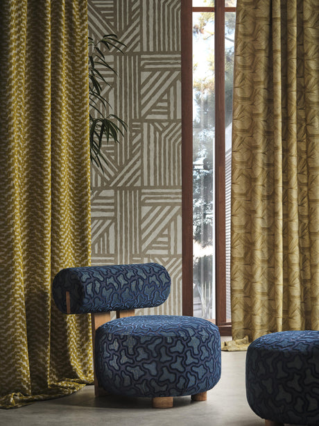 Harlequin Molten Lapis/Cinnabar Fabric