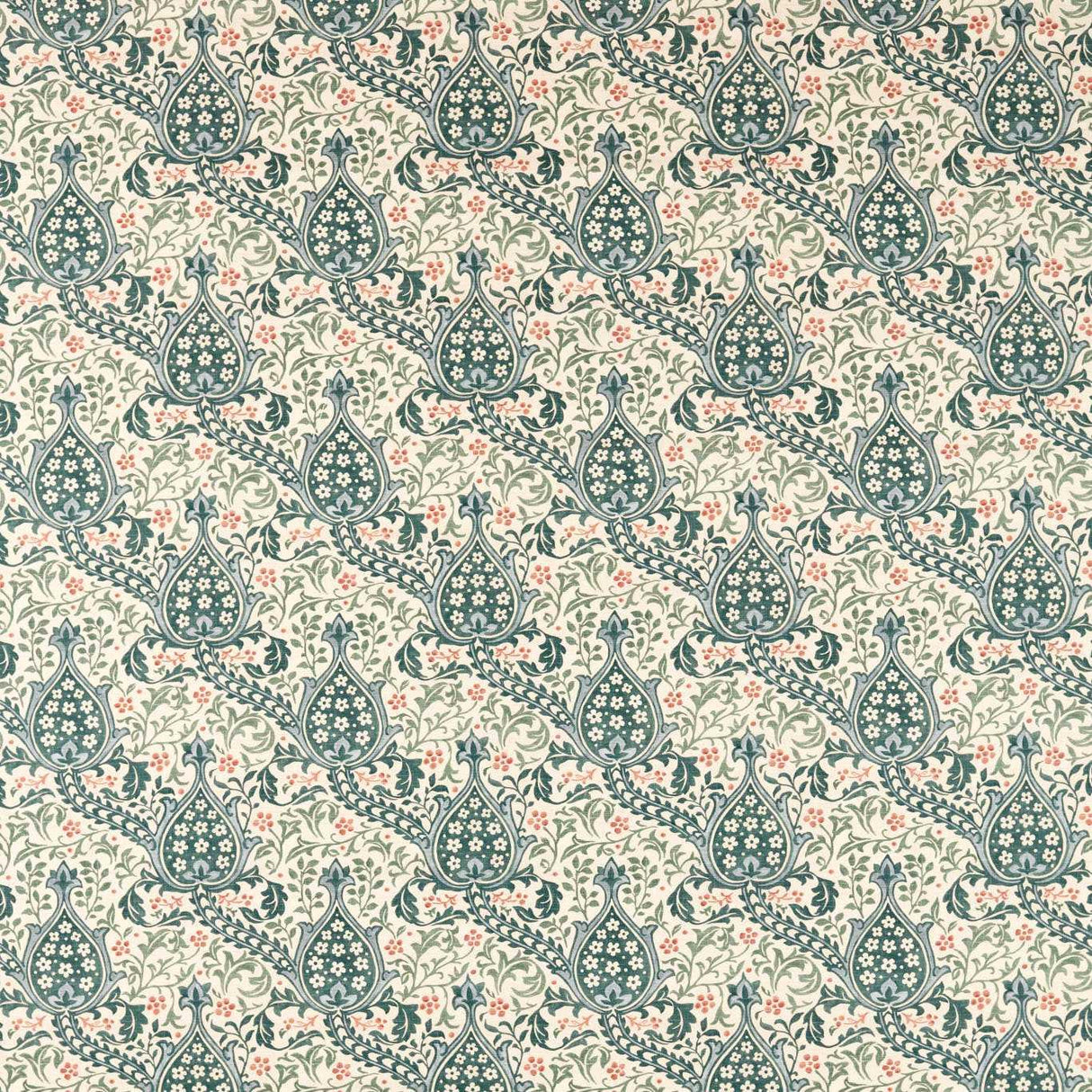 Morris & Co Persian Tulip Teal Fabric