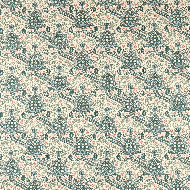 Morris & Co Persian Tulip Teal Fabric