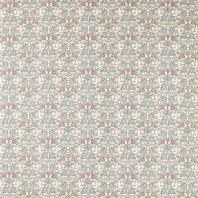 Morris & Co Oak & Blossom Umber/Mineral Blue Fabric