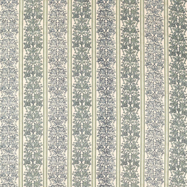 Morris & Co Oak & Blossom Weave Green/Indigo Fabric
