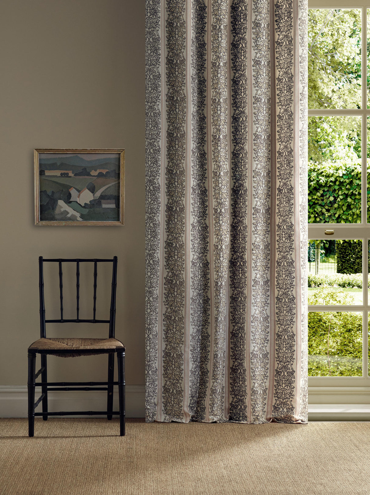 Morris & Co Oak & Blossom Weave Chestnut Fabric