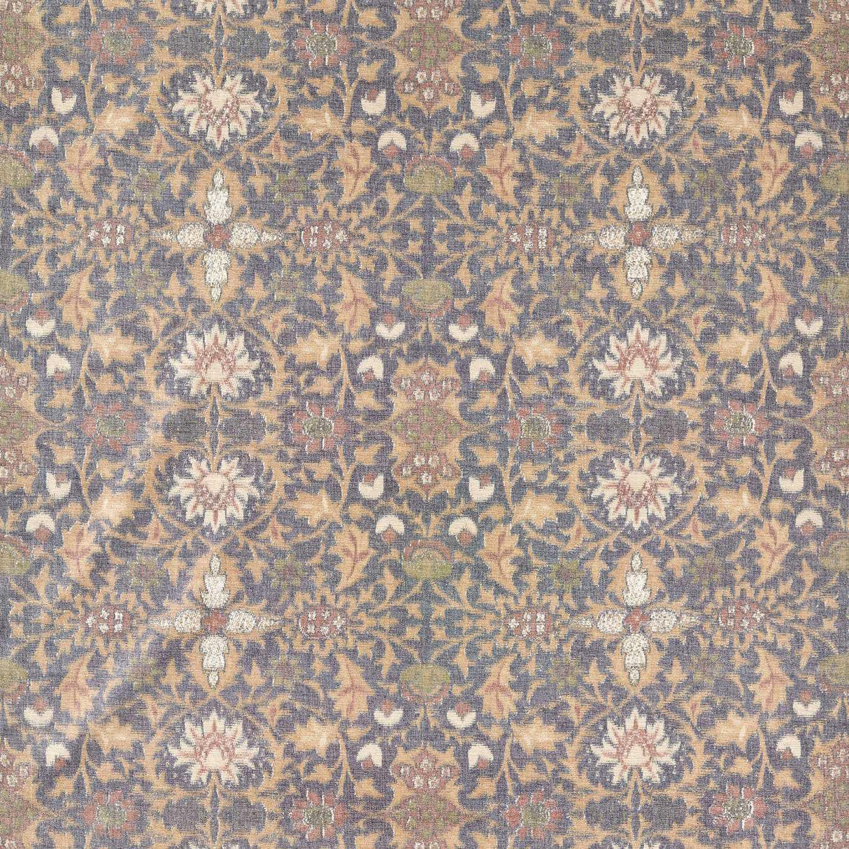 Morris & Co Wilton Warp Print Indigo Fabric