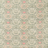 Morris & Co Daisy & Oak Warp Print Forest/Rose Fabric