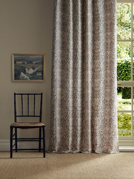 Morris & Co Daisy & Oak Warp Print Chestnut/Primrose Fabric