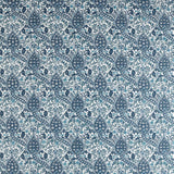 Morris & Co Persian Tulip Embroidery Indigo Fabric