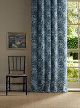 Morris & Co Persian Tulip Embroidery Indigo Fabric