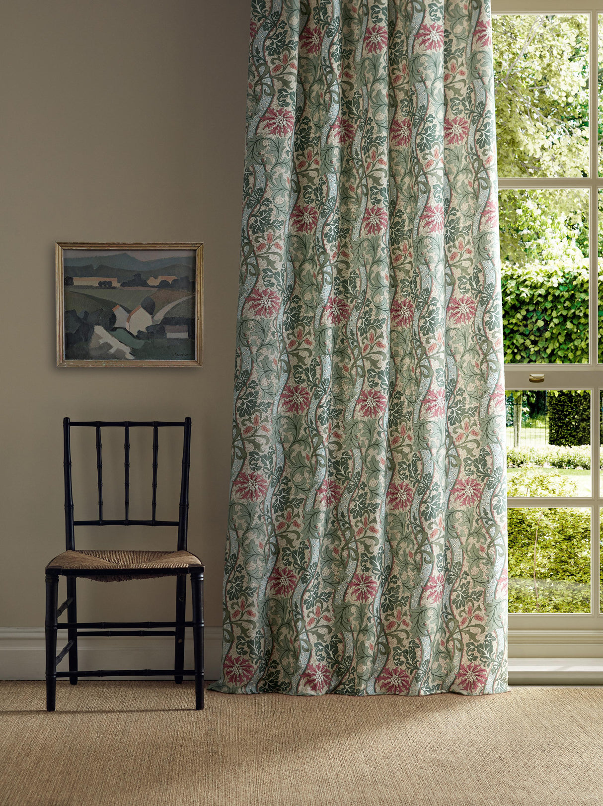 Morris & Co Cornflower Russet/Forest Fabric