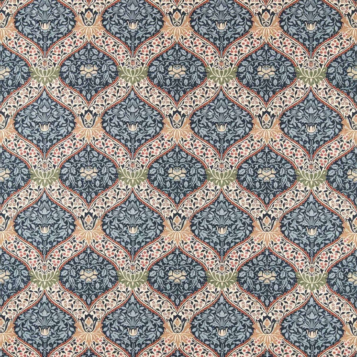 Morris & Co Norbury Indigo Fabric