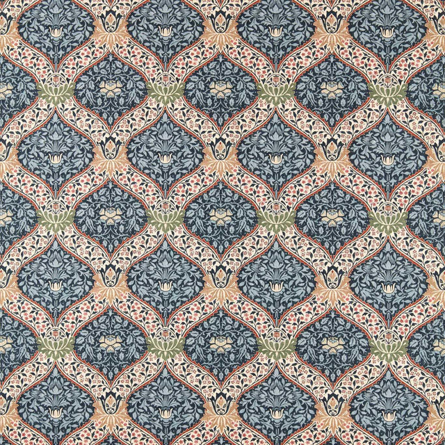 Morris & Co Norbury Indigo Fabric