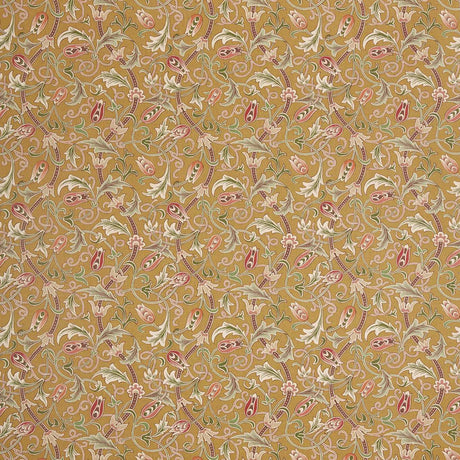 Morris & Co Scrolling Tulip Gold Fabric