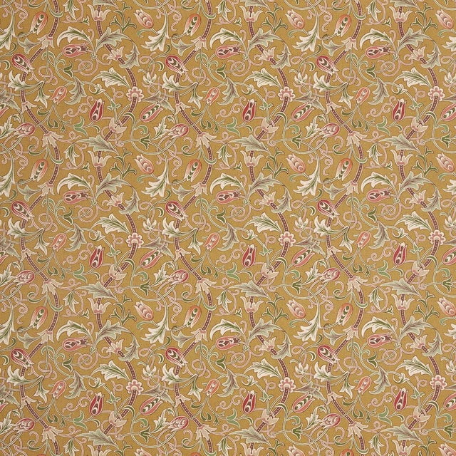 Morris & Co Scrolling Tulip Gold Fabric