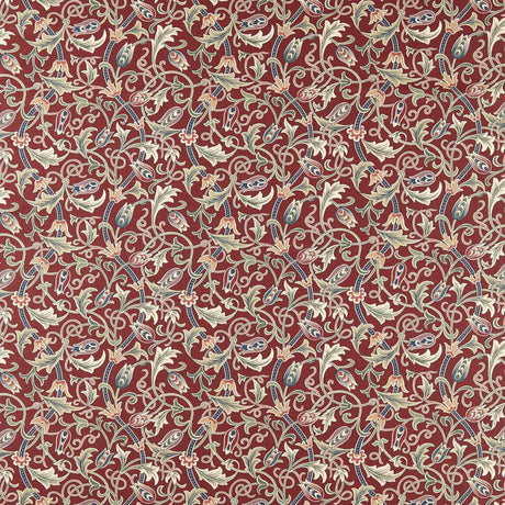 Morris & Co Scrolling Tulip Plum Fabric