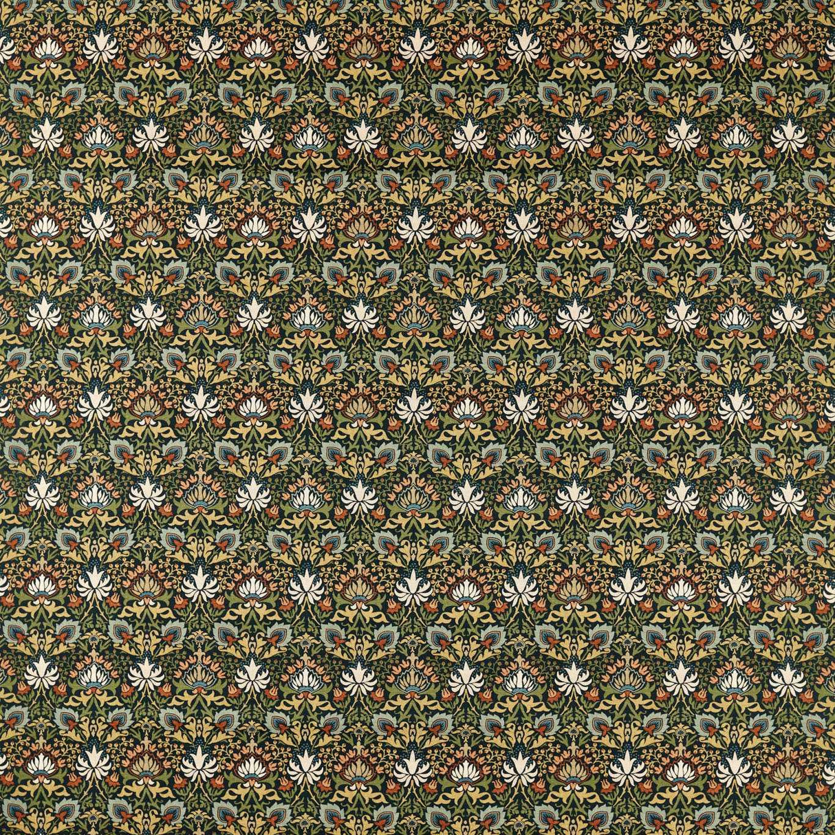 Morris & Co Meda Iris Forest/Russet Fabric