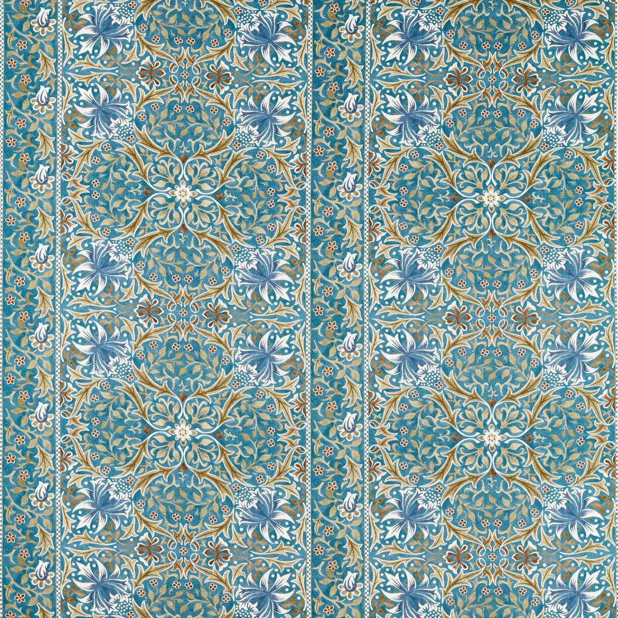 Morris & Co Walthamstow Teal/Ochre Fabric