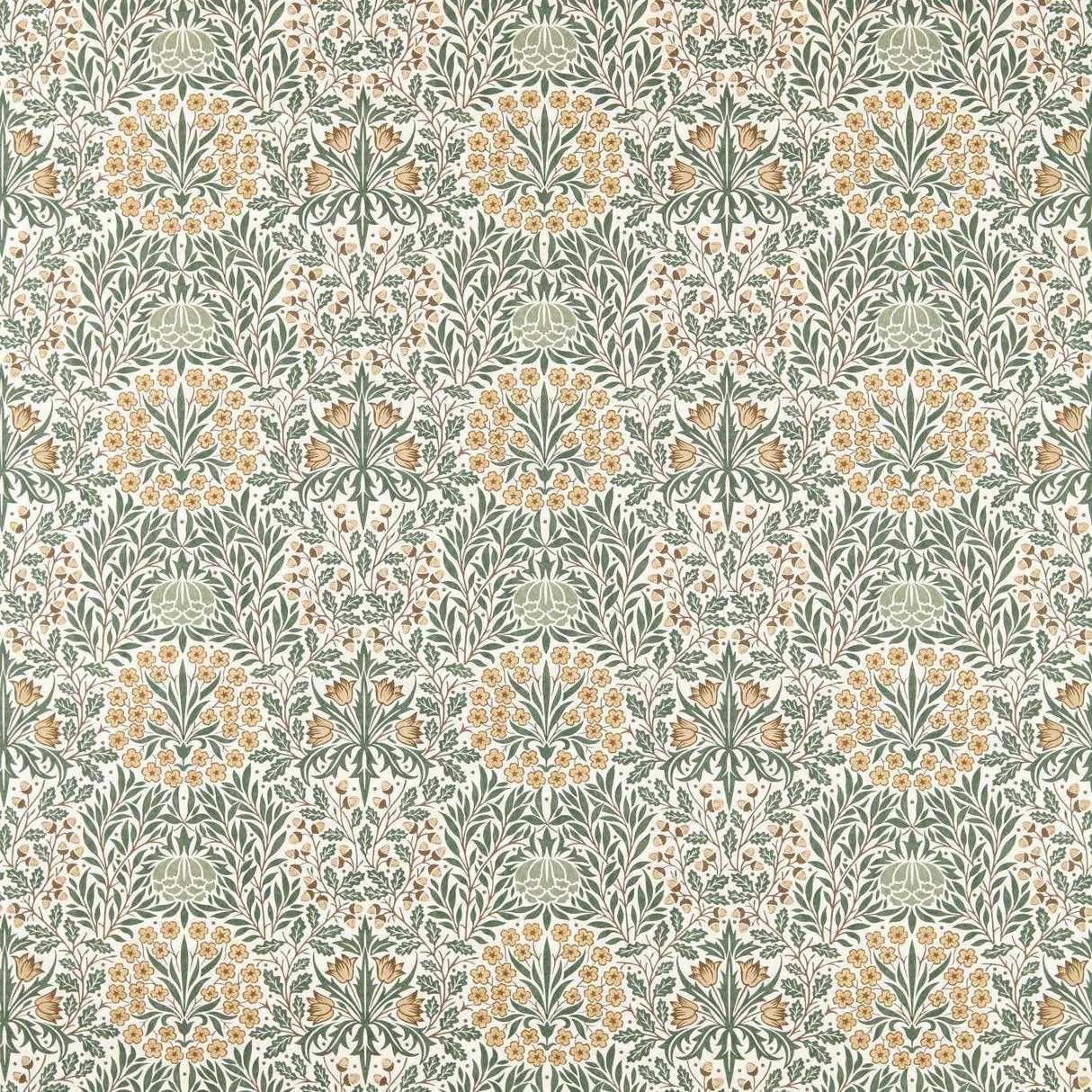 Morris & Co Daisy & Oak Thyme/Weld Fabric