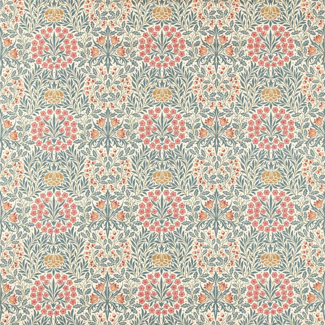 Morris & Co Daisy & Oak Madder/Teal Fabric