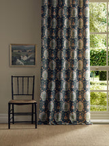 Morris & Co Iris & Rose Indigo/Thyme Fabric