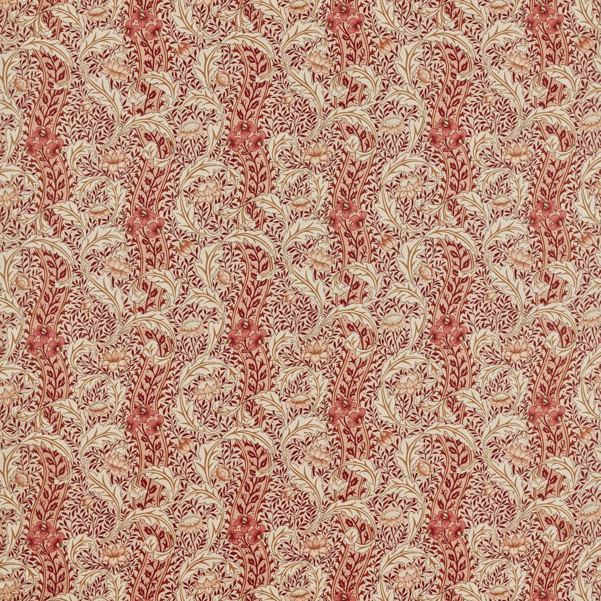 Morris & Co Wild Tulip & Vine Linen/Plum Fabric
