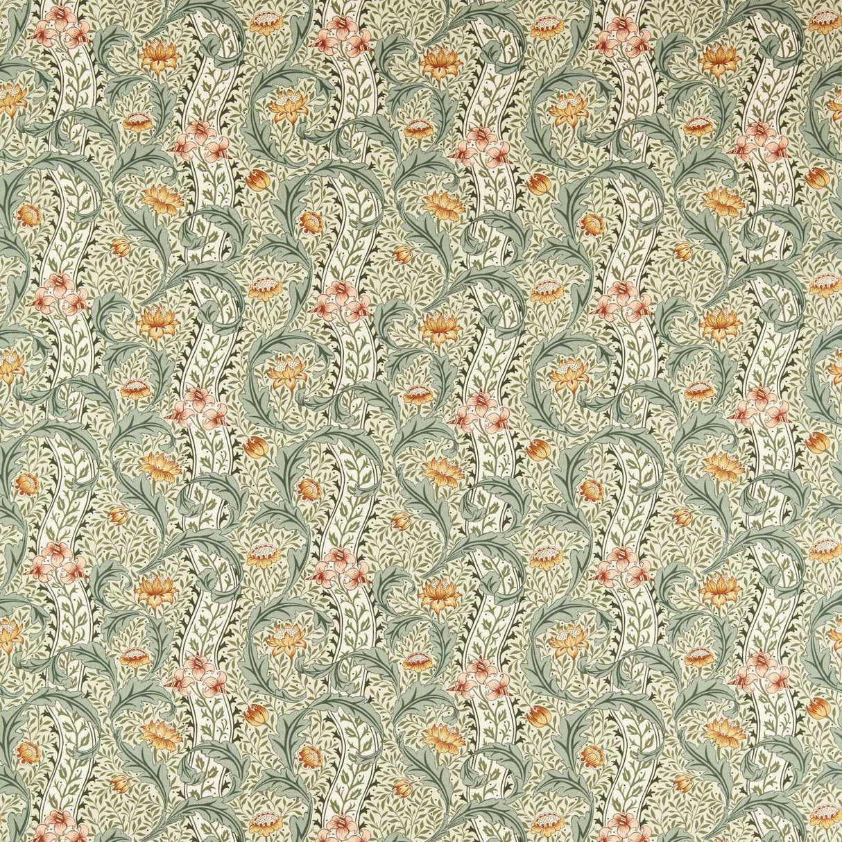 Morris & Co Wild Tulip & Vine Beayleaf/Ochre Fabric