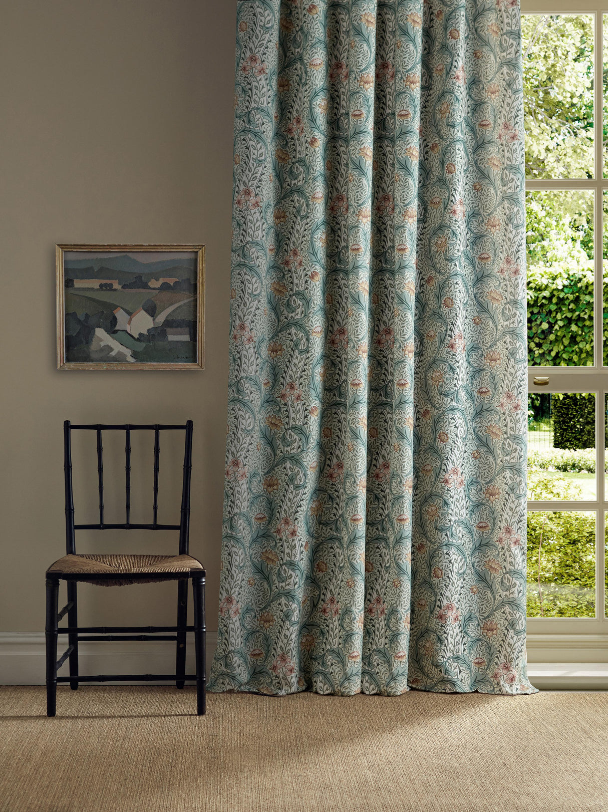Morris & Co Wild Tulip & Vine Beayleaf/Ochre Fabric