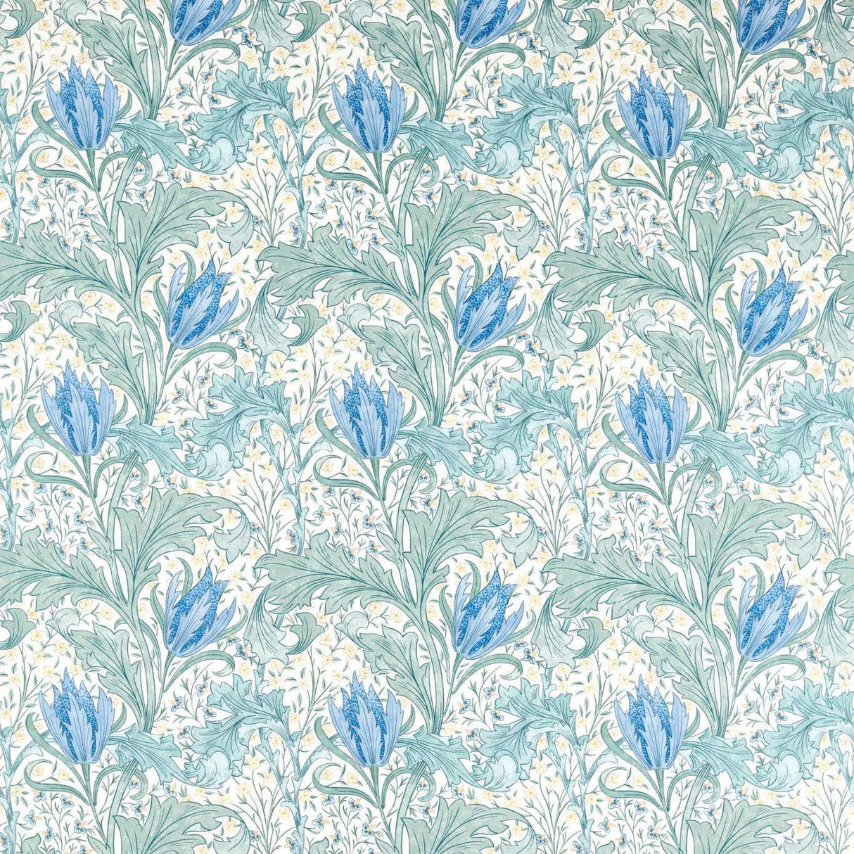 Morris & Co Lent Lily Cornflower Blue Fabric