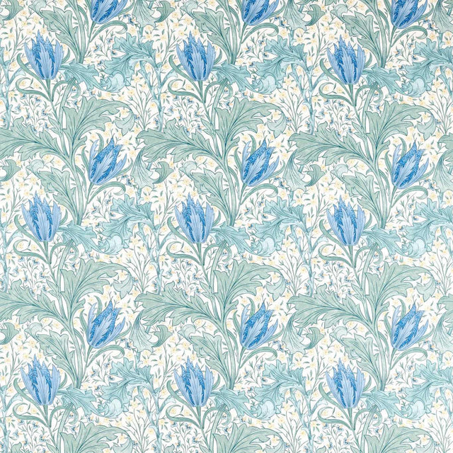 Morris & Co Lent Lily Cornflower Blue Fabric