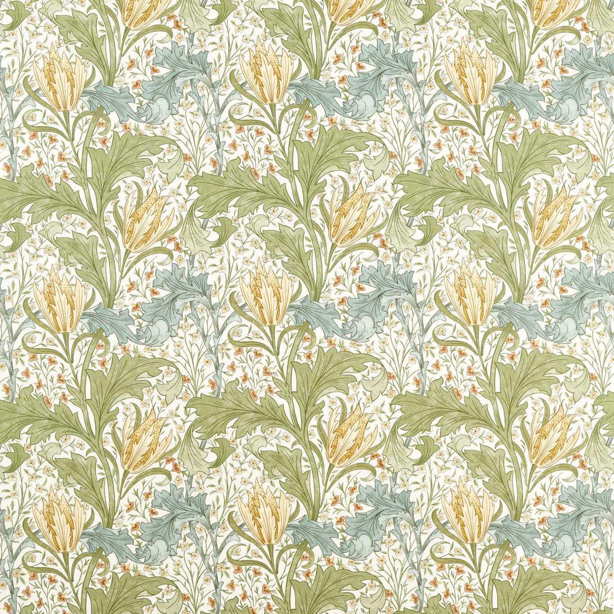 Morris & Co Lent Lily Lemon Balm Fabric