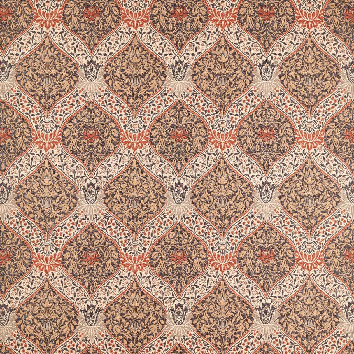 Morris & Co Norbury Weave Tobacco/Russet Fabric
