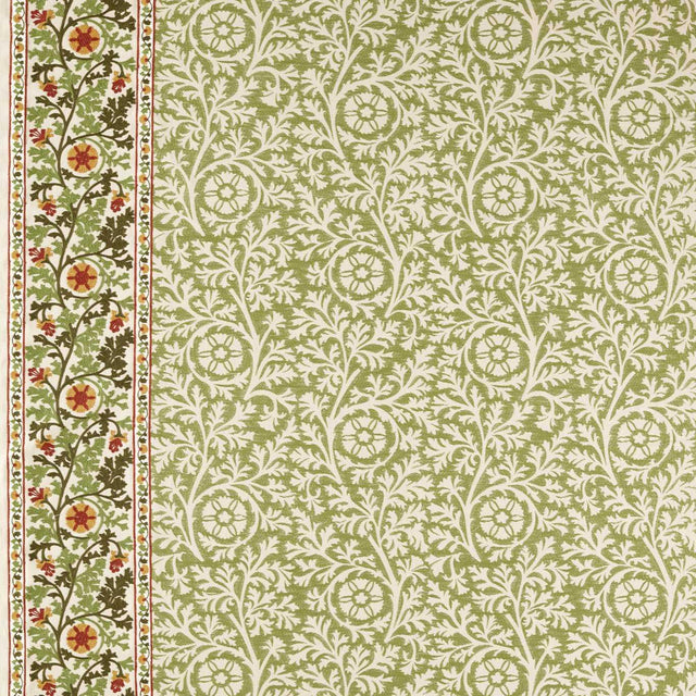 Morris & Co Chamomile Embroidery Forest Fabric