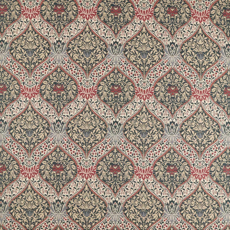 Morris & Co Norbury Weave Slate/Plum Fabric