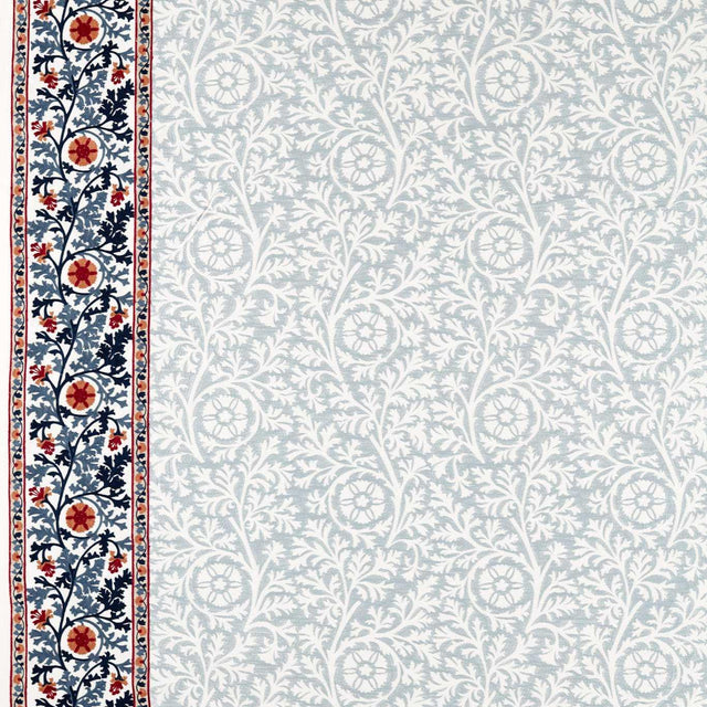 Morris & Co Chamomile Embroidery Woad Fabric