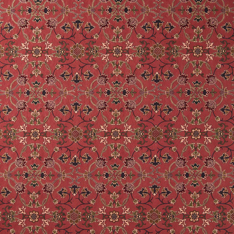 Morris & Co Persian Scroll Embroidery Plum Fabric