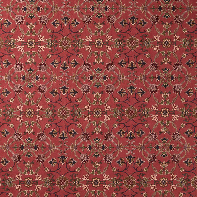 Morris & Co Persian Scroll Embroidery Plum Fabric