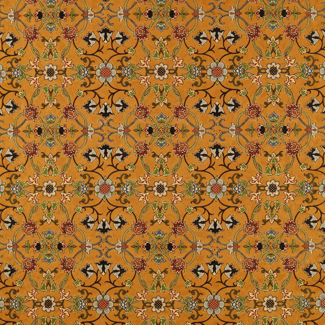 Morris & Co Persian Scroll Embroidery Ochre Fabric