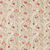 Morris & Co Wild Tulip & Vine Embroidery Rose / Bayleaf Fabric