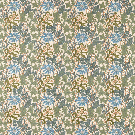 Morris & Co Cornflower Embroidery Woad/Forest Fabric