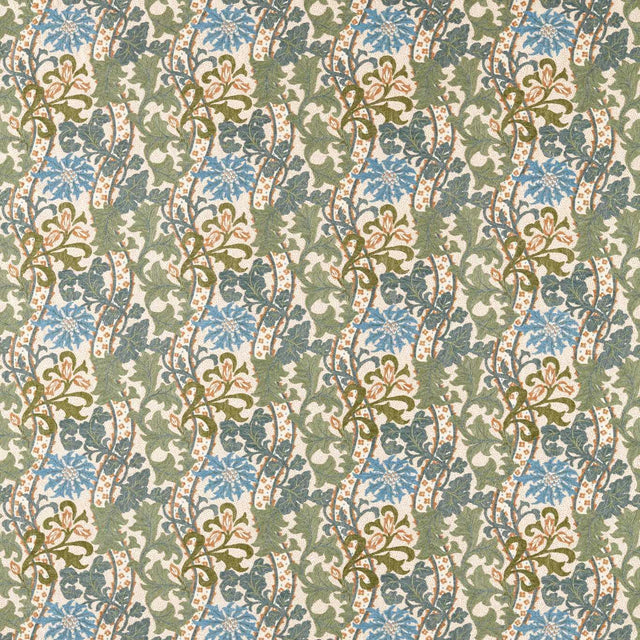 Morris & Co Cornflower Embroidery Woad/Forest Fabric