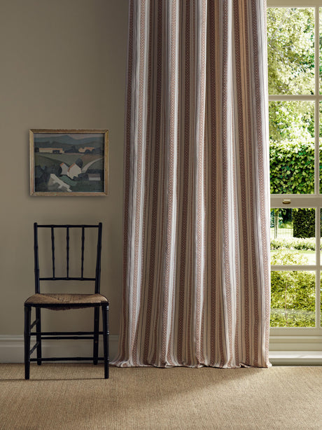 Morris & Co Elm Stripe Apricot/Linen Fabric