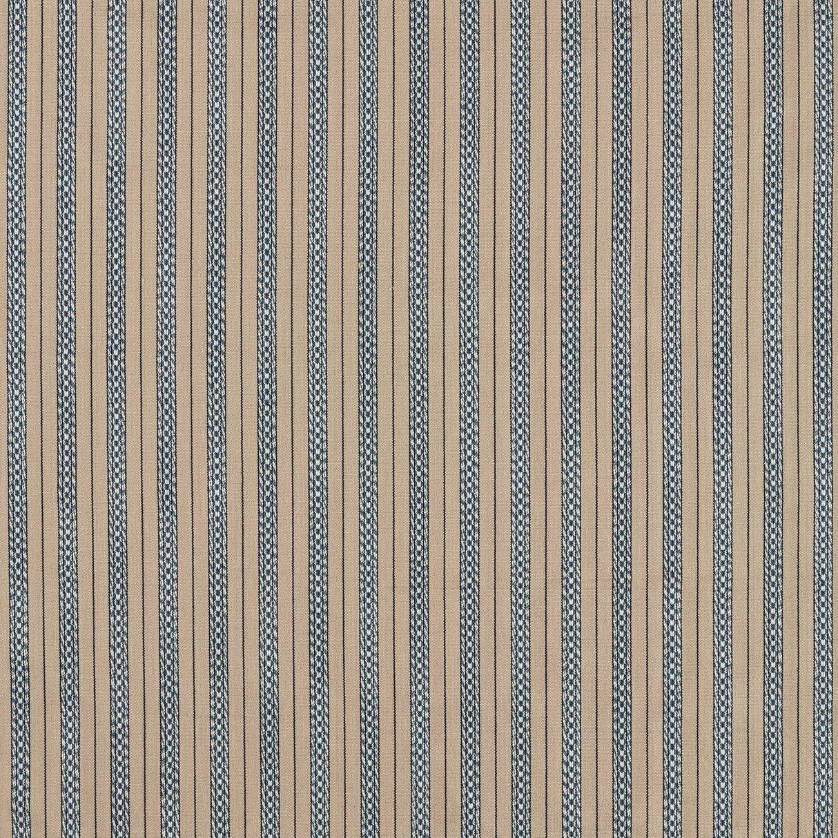 Morris & Co Elm Stripe Indigo/Flax Fabric