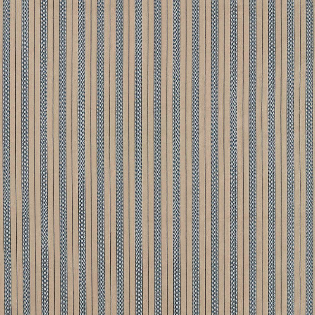 Morris & Co Elm Stripe Indigo/Flax Fabric