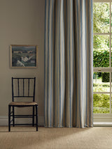 Morris & Co Elm Stripe Indigo/Flax Fabric