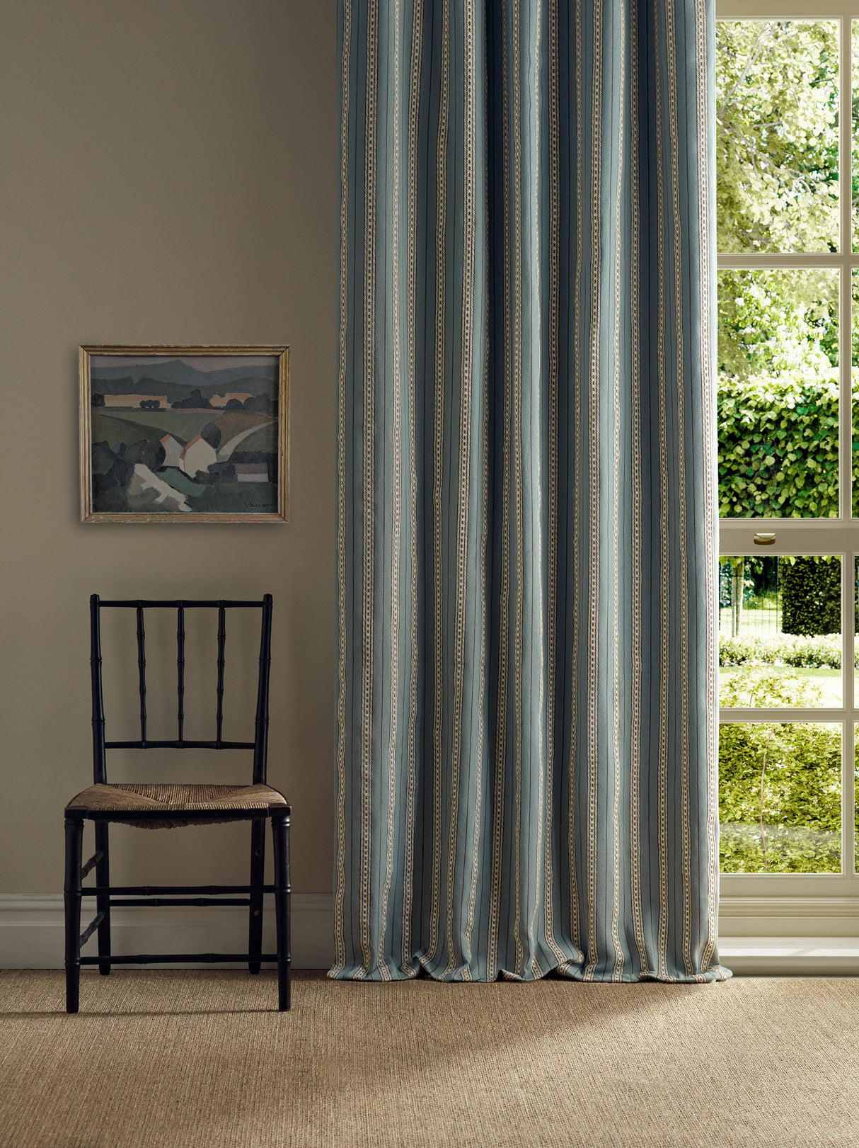 Morris & Co Elm Stripe Bullrush Fabric