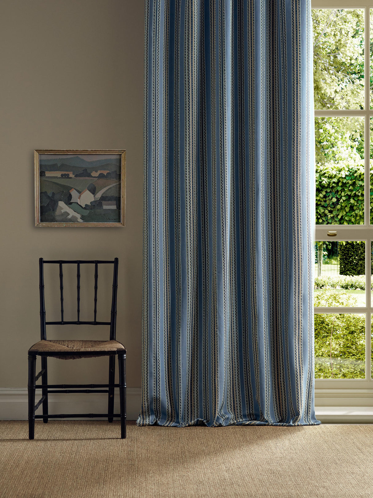 Morris & Co Bexleyheath Stripe Woad Fabric