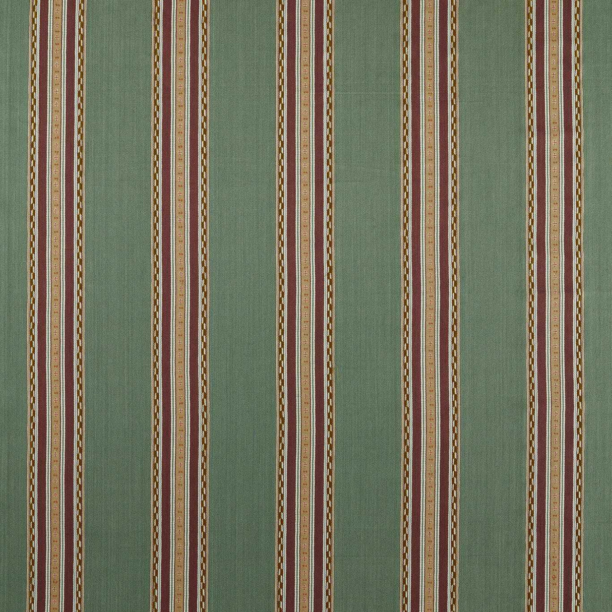 Morris & Co Pimlico Stripe Teal/Mulberry Fabric