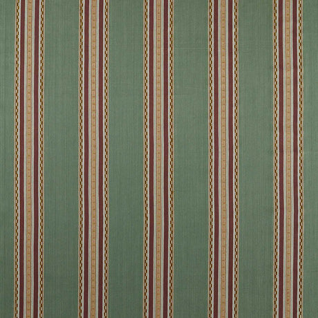 Morris & Co Pimlico Stripe Teal/Mulberry Fabric