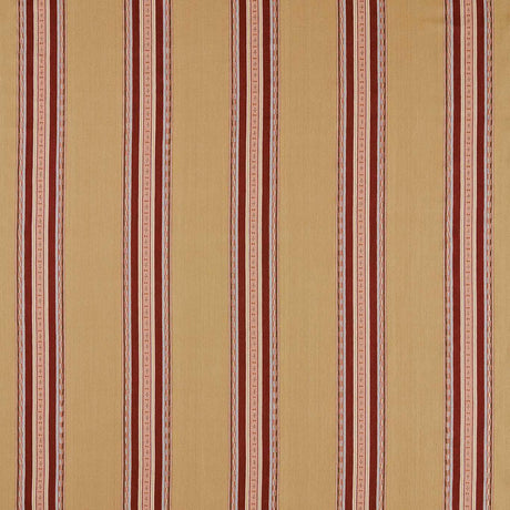 Morris & Co Pimlico Stripe Ochre/Crimson Fabric