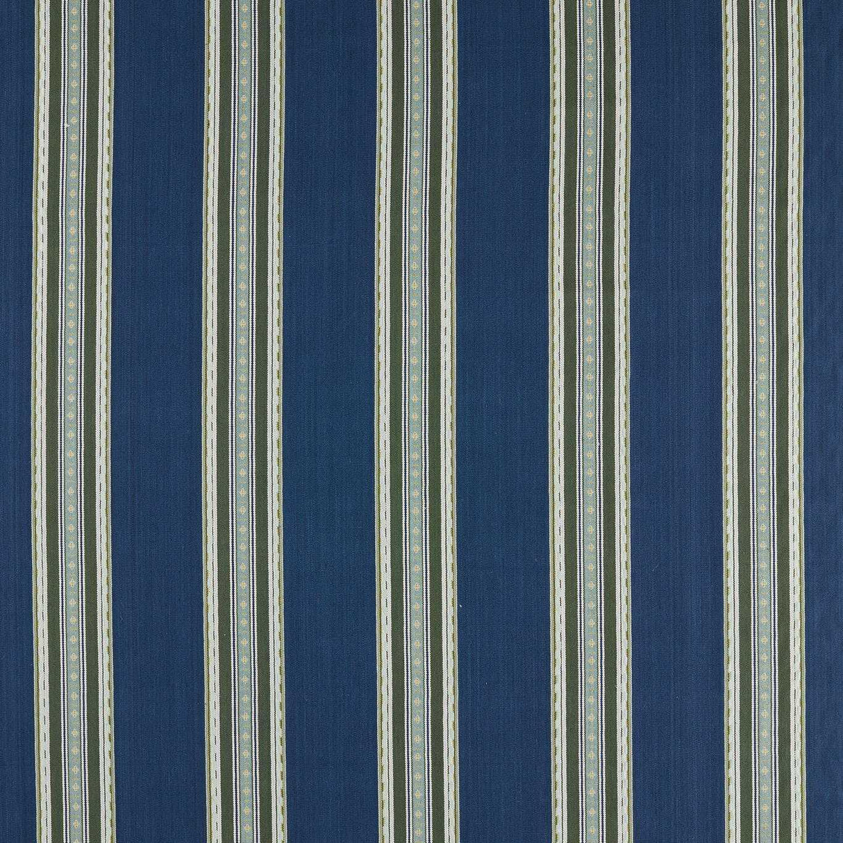 Morris & Co Pimlico Stripe Indigo/Forest Fabric